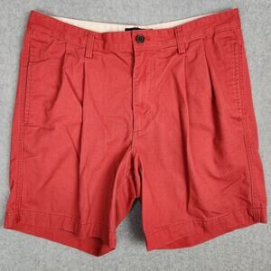 Chaps Shorts Mens Size 34 Pleated Front Red Chino